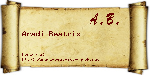 Aradi Beatrix névjegykártya